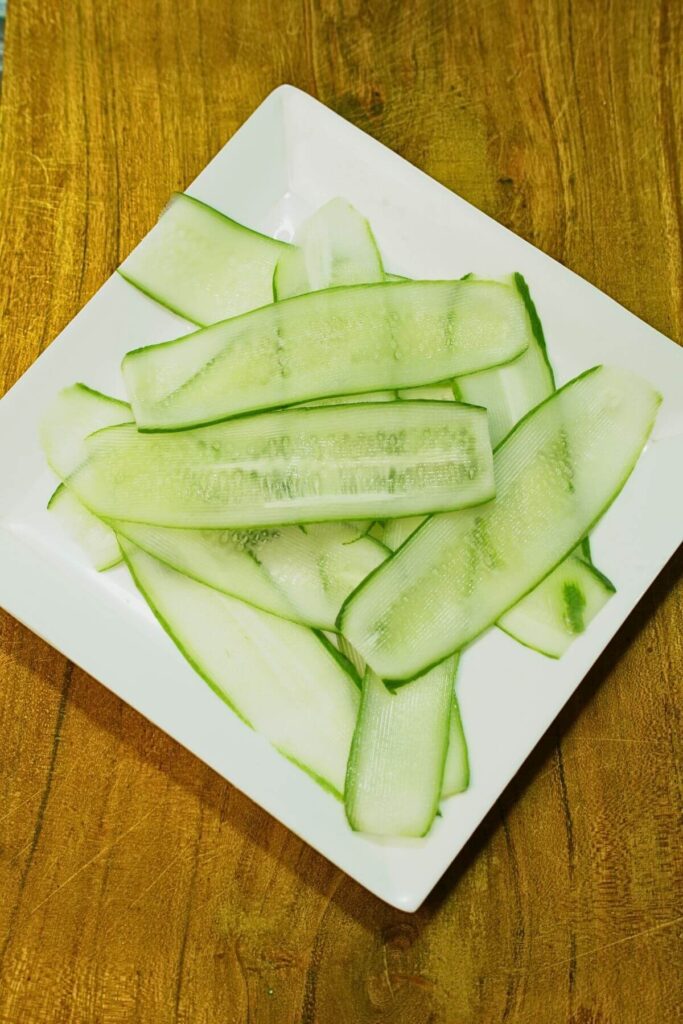 summer cucumber salad sliced