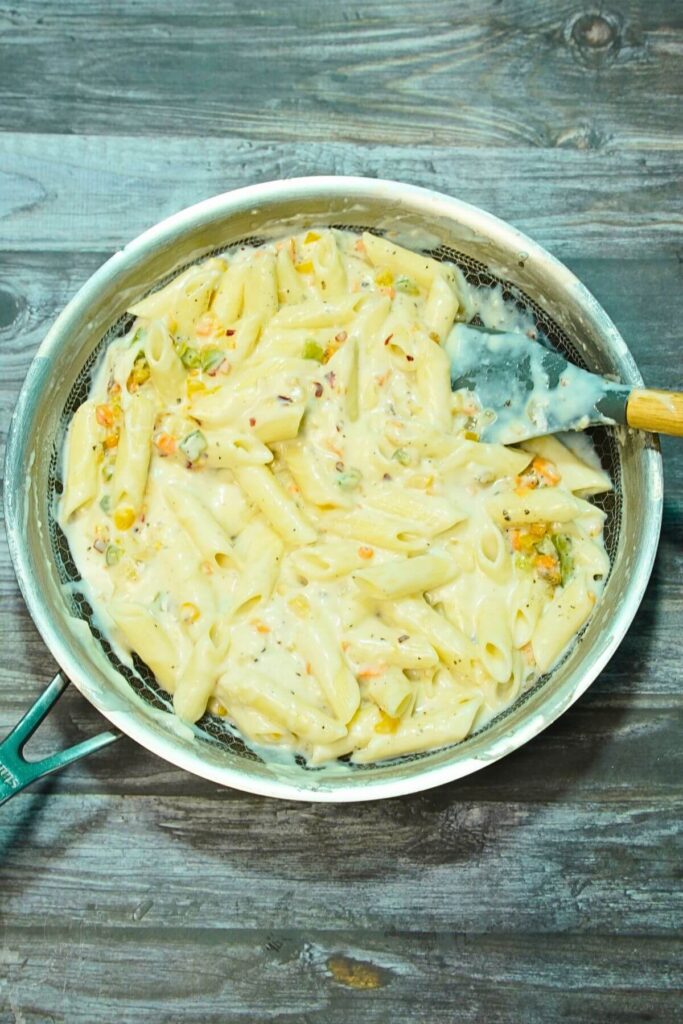 white pasta cooked