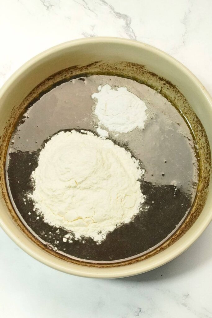 Air Fryer Oreo Cupcakes add flour