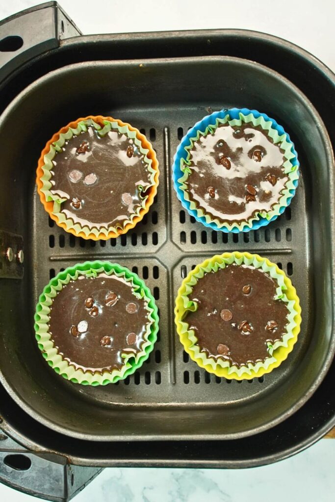 Air Fryer Oreo Cupcakes add in airfryer