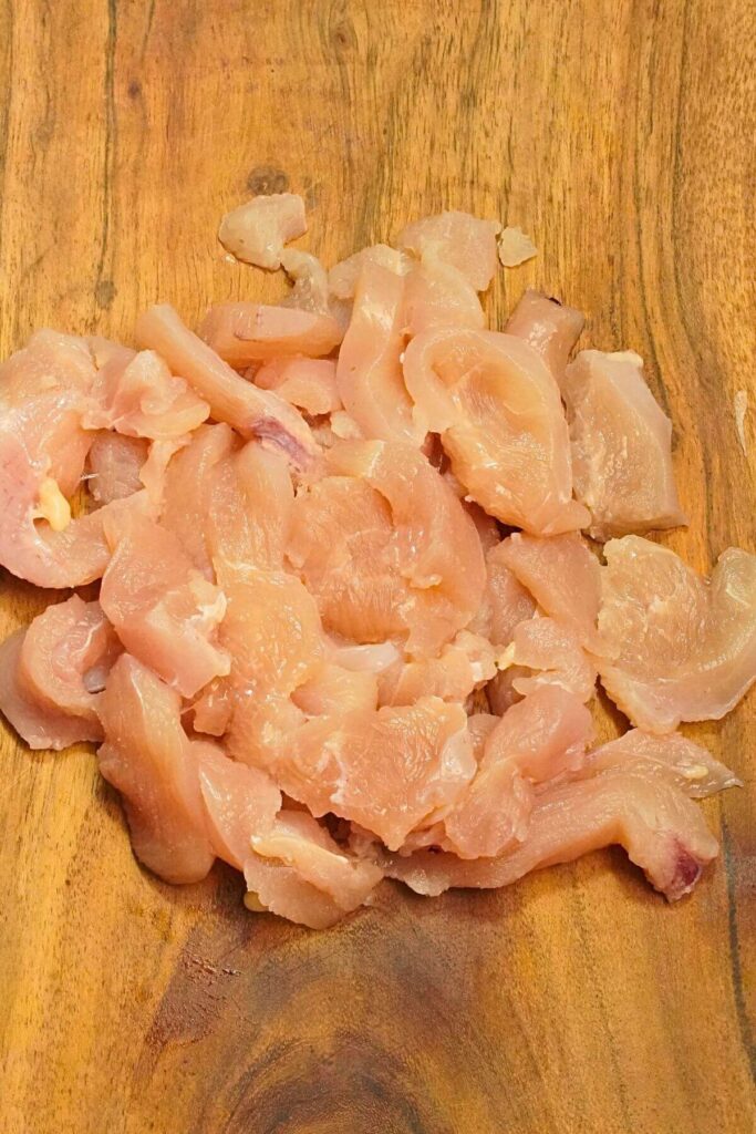Chicken Caesar Salad cut into strip