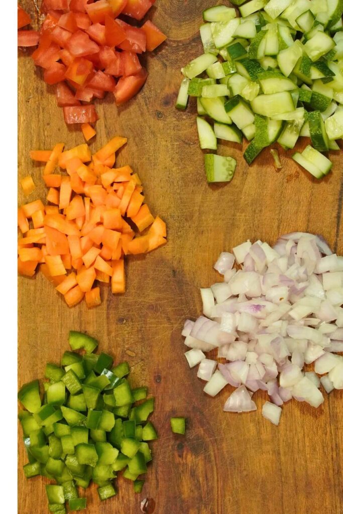 Quinoa Chickpea Salad Recipe chooped veggie
