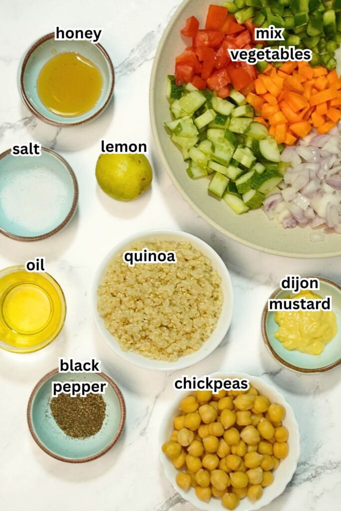 Quinoa Chickpea Salad Recipe ingredients