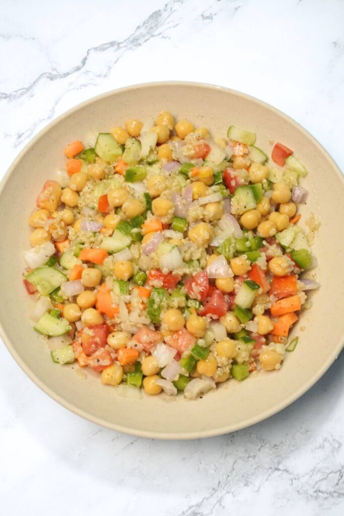 Quinoa Chickpea Salad Recipe mix well