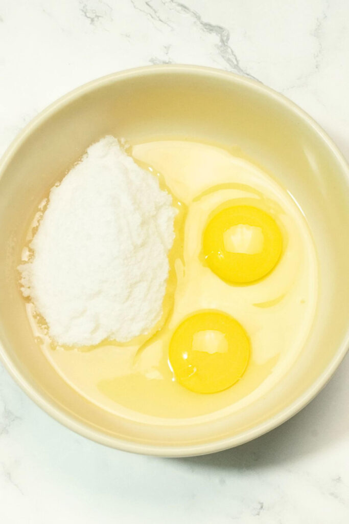 airfryer vanilla cup cakes add sugar eggs