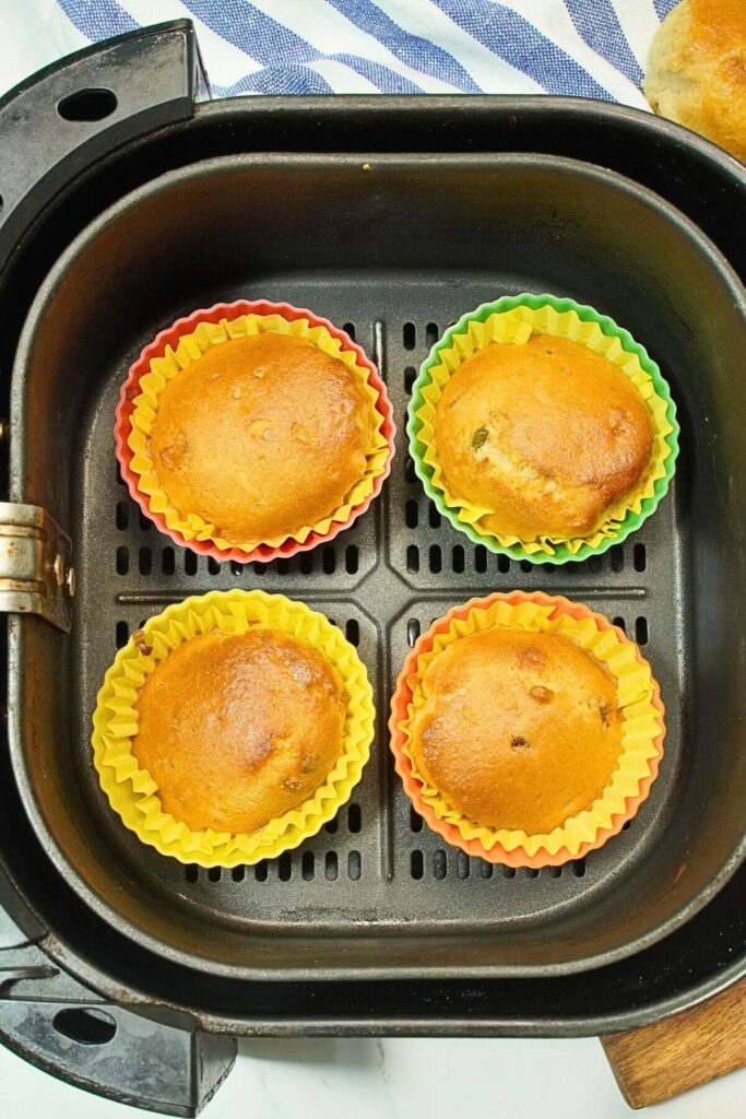airfryer vanilla cup cakes cooked