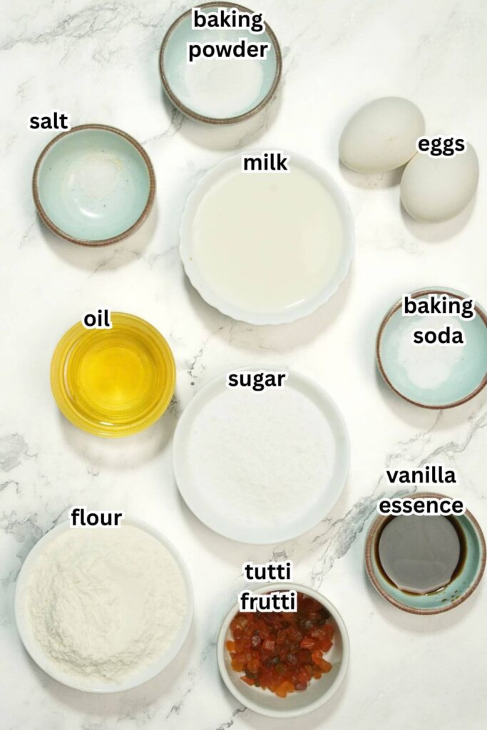 airfryer vanilla cup cakes ingredients