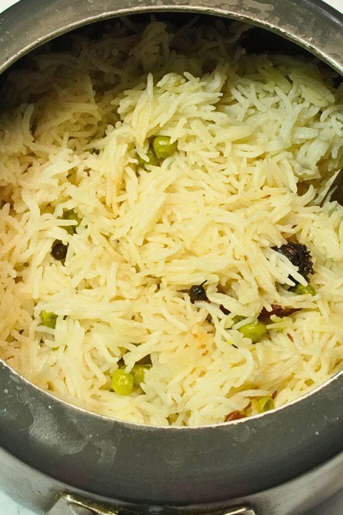 matar pulao recipe cooked