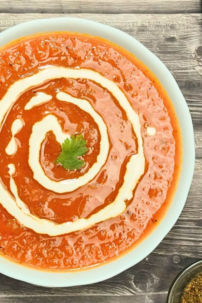 roasted tomatoes soup in airfryer final look