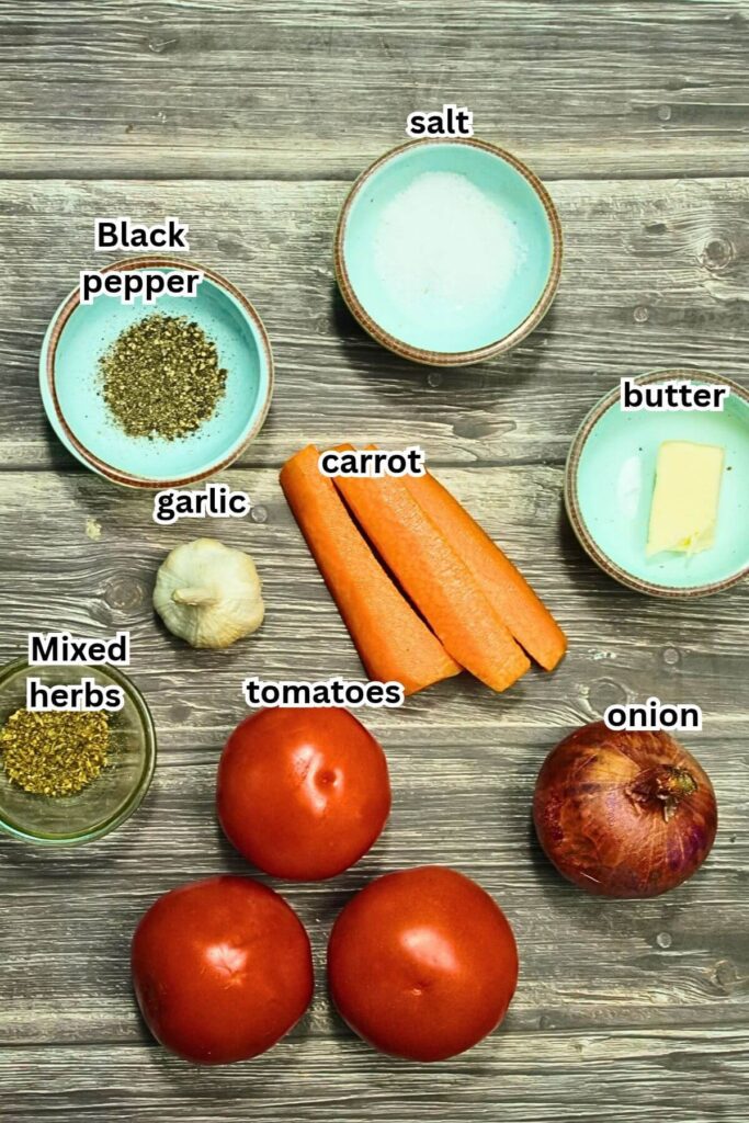 roasted tomatoes soup in airfryer ingredients