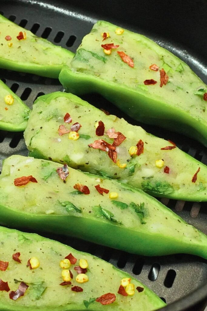 stuffed gren chilli ingredients add in basket
