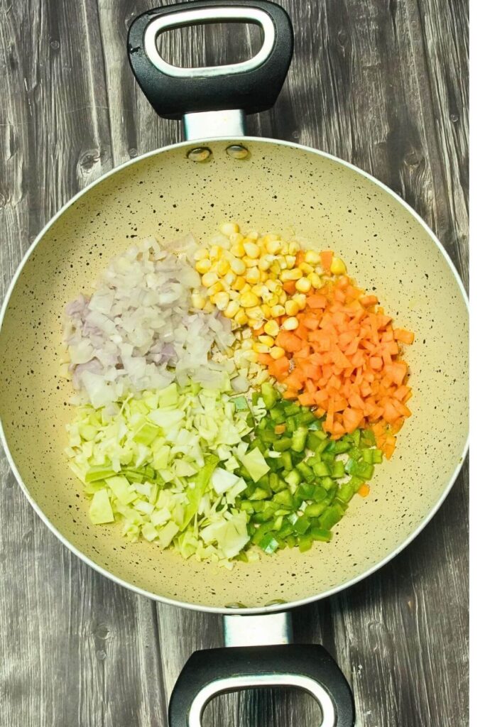 vegetables soup recipe addd in pan